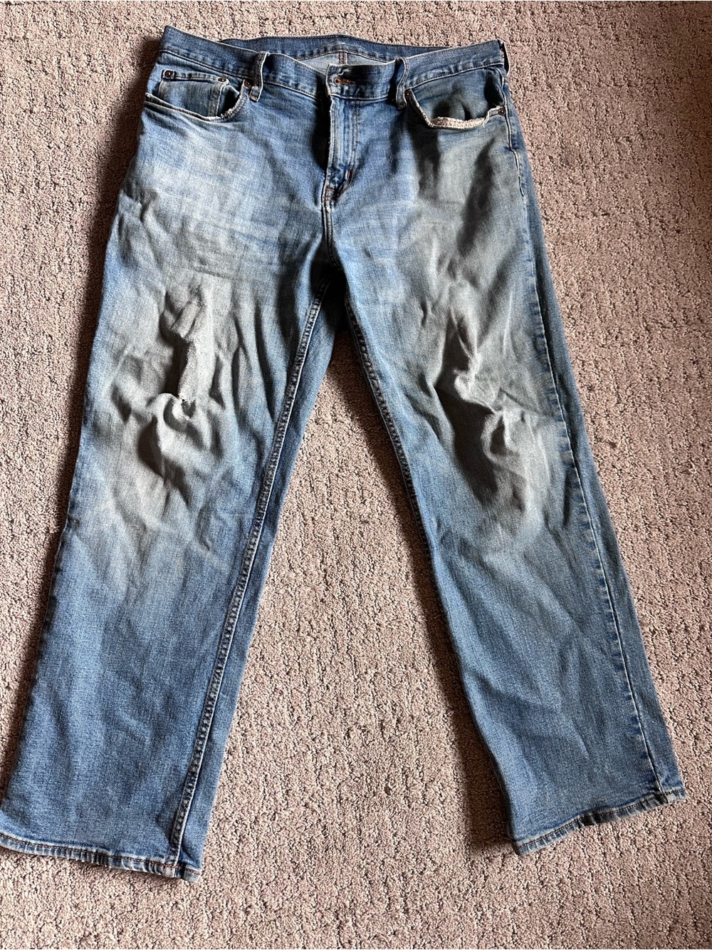 Old Navy Mens 34x30 Loose Fit Jeans Distressed Faded Denim Workwear Grunge